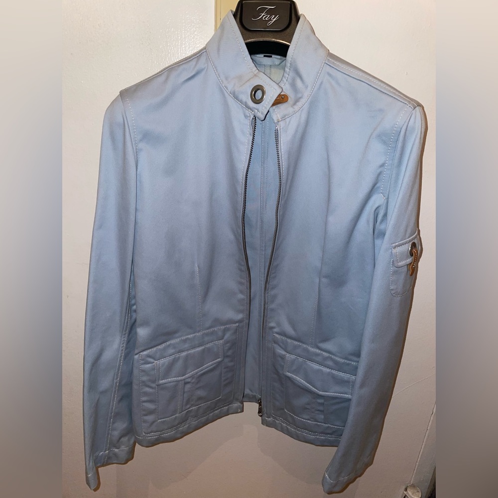 FAY Women’s Jacket in Light Blue Size Medium New Without Tags
